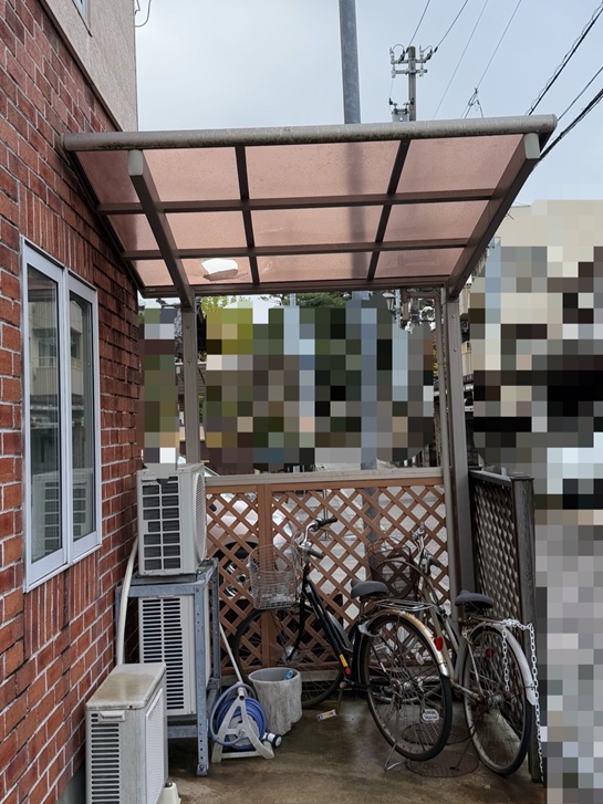 サイクルポート屋根　部分交換でしっかり補修！