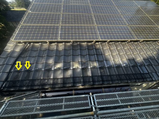 雪止めネット設置