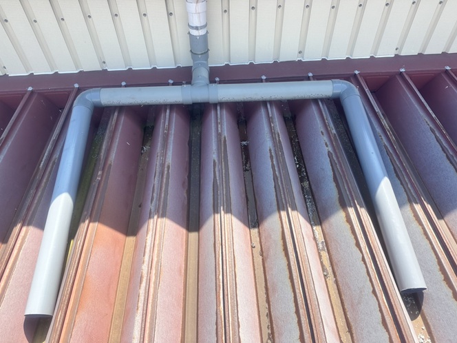 新しい雨どい接続