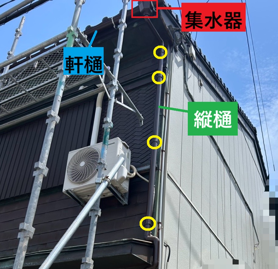 集水器、縦樋設置