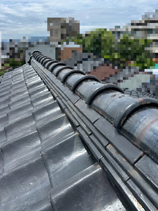 棟瓦の積み直し工事施工完了