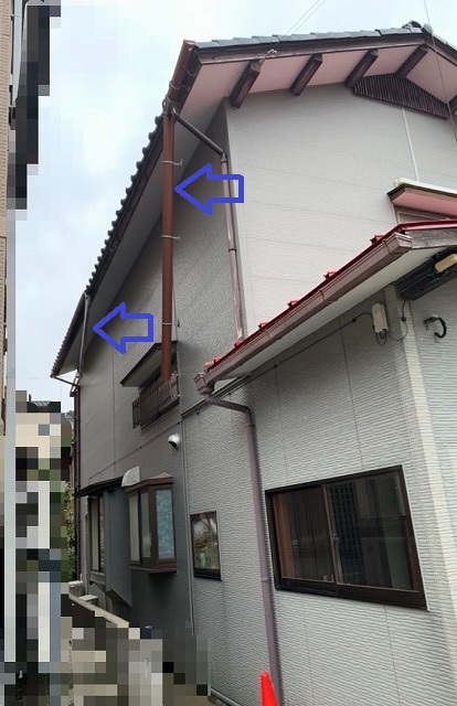 雪の重みで雨どいが金具ごと外れていました！新しい雨どいへ交換