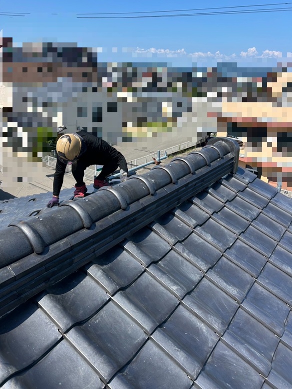 棟瓦をの積み直し工事完了