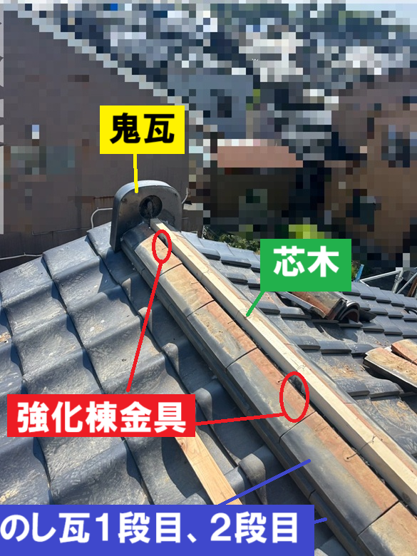 のし瓦を積み重ねます