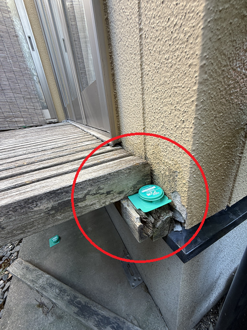 濡れ縁撤去　外壁も傷んでいました