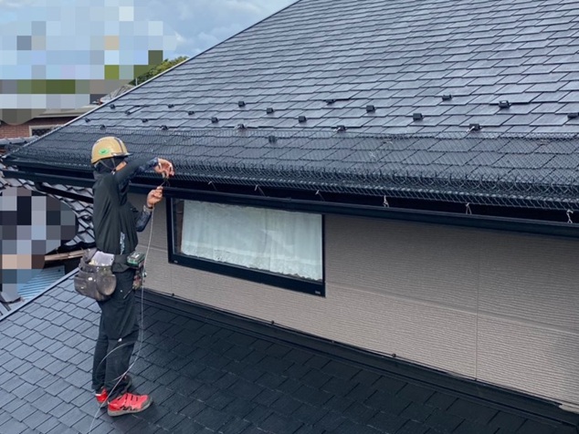 雪止めネット取り付け