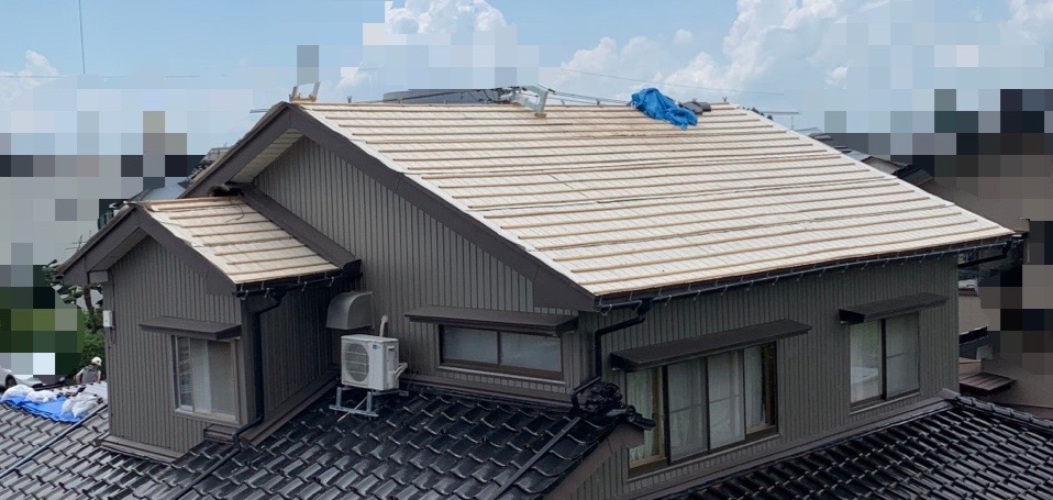 葺き替え工事防水シートと瓦桟