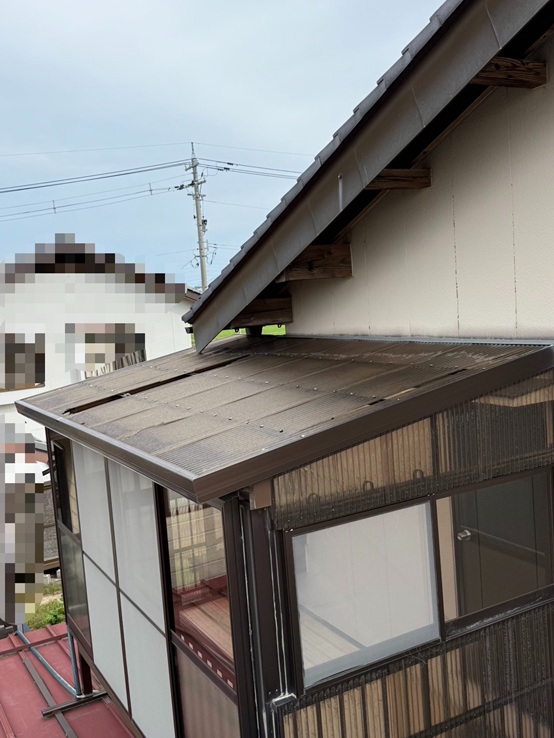 【舟橋村】サンルームの屋根ポリカ修理お見積りのご依頼【現場調査】